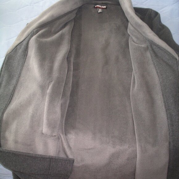 Kirkland Signature Men's plush warm gray velour calf length robe size XL - Picture 9 of 11